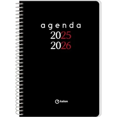 Afbeelding van Q Kalon Schoolagenda 2025 2026 Weekoverzicht, Formaat A5 (15x21 cm), Spaans en Engels, September tot Juni, Spiraalsluiting, Flexibele Kaft met Plastic Bescherming Planner
