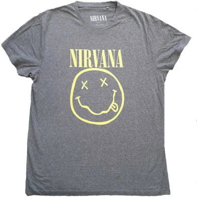 Afbeelding van Nirvana Yellow Happy Face Heren T shirt 2XL Grijs