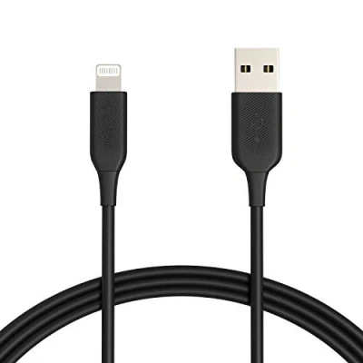Afbeelding van Amazon Basics Verbindingskabel, Lightning naar USB A kabel, MFi gecertificeerde iPhone oplader, zwart, 1,8 m, 2 stuks