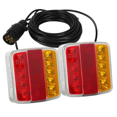 Afbeelding van AOHEWEI Magnetische led aanhanger achterlichten set 12 V bekabelde remlicht voor vrachtwagens aanhangerverlichting met magneet, 7,5 m kabel en 7 polige stekker aanhangers, caravans of