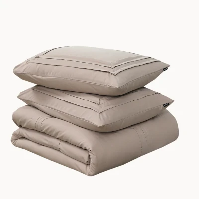 Afbeelding van Dekebdovertrek Mat Satijn Jesper Taupe 1 Persoons 140x200/220