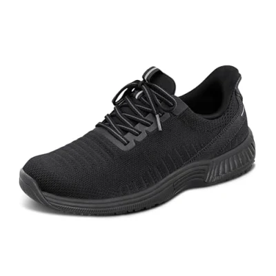 Afbeelding van Orthofeet Women&#039;s Orthopedic Knit Kita Hands Free Sneakers, All Black, Size 41 X Weit