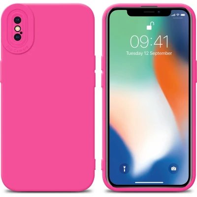 Afbeelding van Cadorabo Hoesje geschikt voor Apple iPhone XS MAX in FLUID HOTPINK Beschermhoes TPU silicone Cover Case
