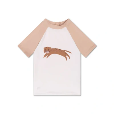 Afbeelding van Swim Essentials Bruin Luipaard UV Zwemshirt met korte mouwen Maat 62/68