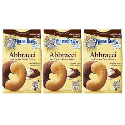 Afbeelding van MULINO BIANCO Abbracci Shortbread Italiaanse koekjes met boter cacao smaak 350g x 3 pakketten (Abbracci, x3)