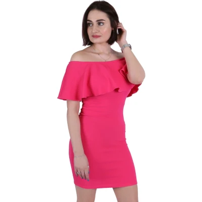 Afbeelding van John Zack Fuchsia mini jurkje / S