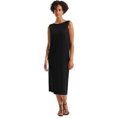 Afbeelding van Street One 1408930 mouwloze geribbelde jurk, Zwart, 42 dames, 36 NL