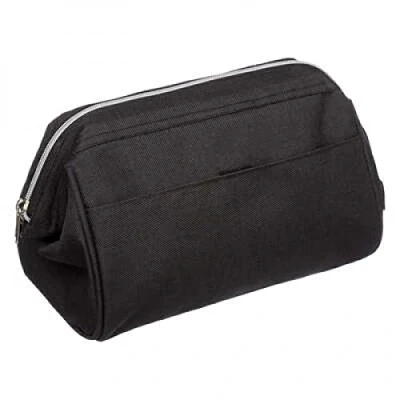 Afbeelding van Toilettas/make up etui/opberg tasje zwart 15 x 28 16 cm Toilettassen