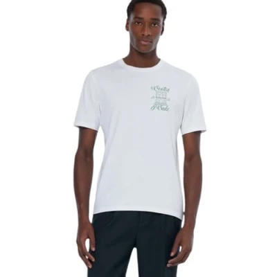 Afbeelding van Scotch &amp; Soda LEFT Chest Artwork Tshirt print, Heren, Maat: Large, White