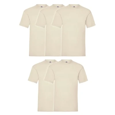 Afbeelding van Fruit of the Loom 5 stuks Valueweight heren T shirt + gratis myshirt gymtas, natuur 3XL