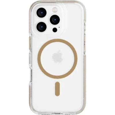 Afbeelding van Tech21 EvoCrystal voor iPhone 16 Pro, compatibel met MagSafe, 15 stuks, militaire standaard getest, in goud