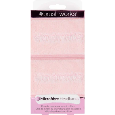 Afbeelding van Brushworks Microfibre Headband DUO Haarset, Dames, Maat: One Size, Pink