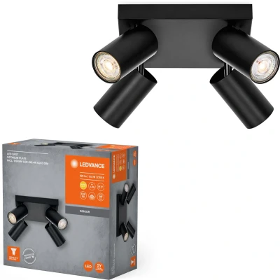 Afbeelding van LEDVANCE LED spot Octagon dimbaar, 4 lamps vierkant zwart