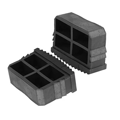Afbeelding van TOPINCN 1 paar 2 stks ladder voeten antislip rubber vervanging stap voetmat kussen zool goede vloer grijpen zwart