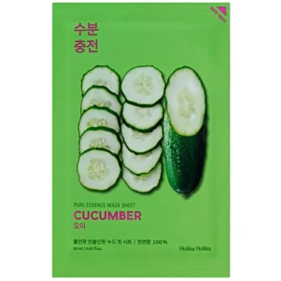 Afbeelding van Holika Pure Essence Mask Sheet Cucumber gezichtsmasker HYDRATEREND 20 ml