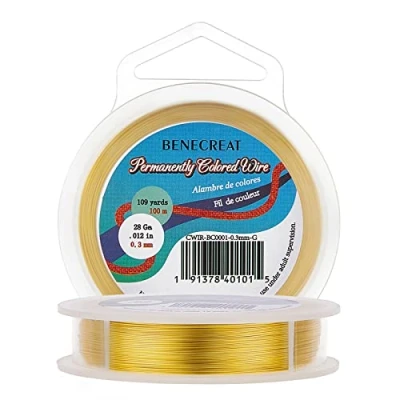 Afbeelding van BENECREAT Aanslagbestendige gouddraad, 28 gauge (0,3 mm), 100 m