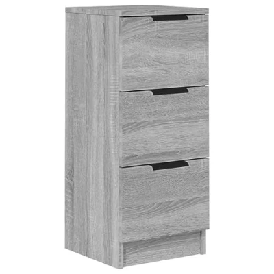 Afbeelding van vidaXL Dressoir 30x30x70 cm bewerkt hout grijs sonoma eikenkleurig, kast, opbergkast, ladekast, nachtkastje, wandkast, lage opslagmeubel