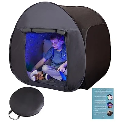 Afbeelding van Verduisterende Tent Rustig Hoekje Voor Kinderen Om Te Spelen En Ontspannen Helpt Met Autisme, SPD, Angst &amp; Verbeteren Van Focus Donkere Sensory Tenten Autistische