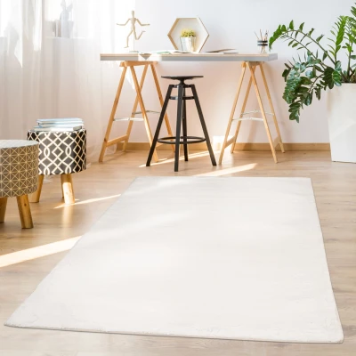 Afbeelding van Paradise Fluffy Vacht Vloerkleed Hoogpolig Wit Effen Tapijt 120x170 cm