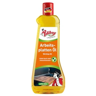 Afbeelding van POLIBOY Werkbladolie houtolie voor massieve meubels houtverzorging en houtbescherming effectief onderhoudsmiddel werkoppervlakken 500 ml Made in Germany
