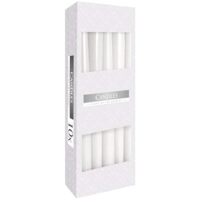 Afbeelding van Ruhhy Witte kegelkaars set van 40 stuks.