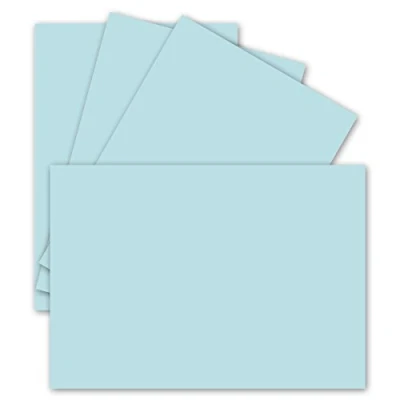 Afbeelding van 25 enkele kaarten, DIN A6, 10,5 x 14,8 cm, 240 g/m², lichtblauw, gekleurd karton, knutselkarton, knutselkaarten, blanco ansichtkaarten