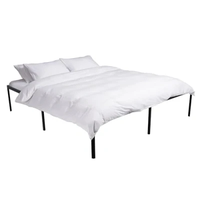 Afbeelding van CLP Hamlin Bed Met opbergruimte lattenbodem Robuust bedframe Bedombouw Ledikant stoer zwart frame 200x180x41 cm