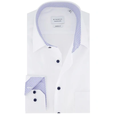Afbeelding van ETERNA Modern Fit Overhemd wit, Effen