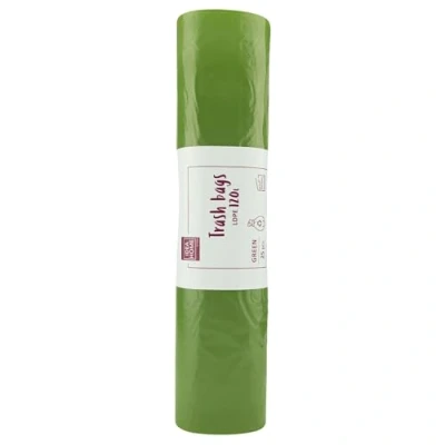 Afbeelding van IDEA HOME LDPE Vuilniszakken, 25 stuks, duurzame hoezen voor gerecyclede containers, de keuken, 120 l, groen
