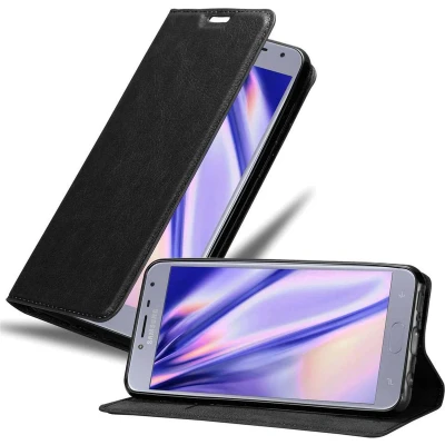 Afbeelding van Cadorabo Hoesje geschikt voor Samsung Galaxy J4 2018 in ZWARTE NACHT Beschermhoes met magnetische sluiting, standfunctie en kaartvakje Book Case Cover Etui