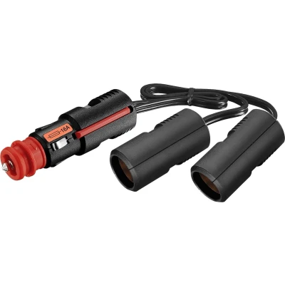 Afbeelding van ProCar sigarettenaanstekerplug splitter met 2 12 24V poorten / zwart 0,25 meter