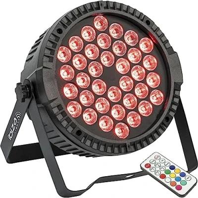 Afbeelding van Ibiza Light Thinpar 36x1W RGB extra platte Par Projector