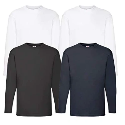 Afbeelding van Fruit of the Loom T shirt, met lange mouwen, M/L/XL/XXL, 4 stuks, verschillende kleurensets verkrijgbaar, Weiß, 5XL