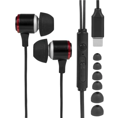 Afbeelding van Nuvance Oortjes met Draad USB C Aansluiting Oordopjes In Ear en Microfoon Zwart
