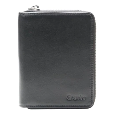 Afbeelding van Esquire Portemonnee Silk 02 Zip Around Wallet Black Zwart