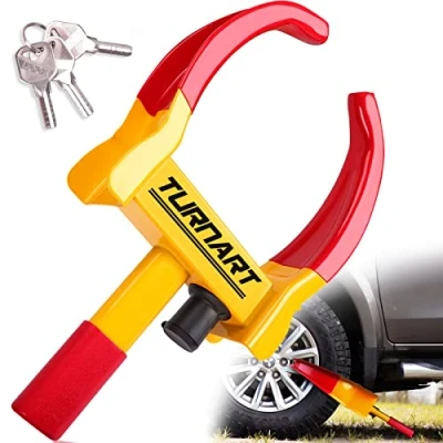 Afbeelding van Turnart Heavy Duty Wheel Clamp Lock Autoaanhanger Caravan Veiligheid Diefstalbeveiliging Auto Van Camper (rood/geel)