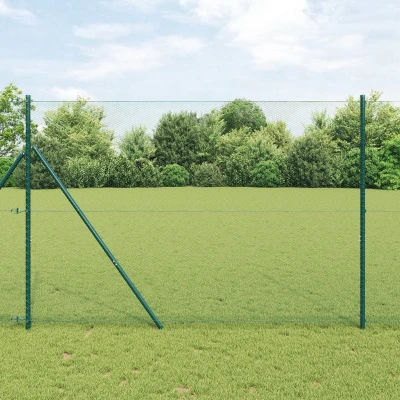 Afbeelding van vidaXL Hexagonaal Hek Groen 1.5x10 m Staal