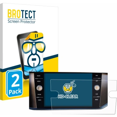 Afbeelding van BROTECT (2 Stuks) Schermbeschermer voor Volkswagen T Cross 2022 Discover Media 8&quot; Screen Protector Transparant