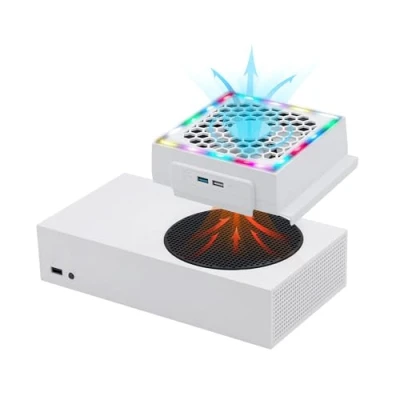 Afbeelding van Mcbazel koelventilator voor Xbox serie S, Laag geluidsniveau, 2 extra USB poorten, 3 niveaus verstelbare snelheid externe met RGB LED Series S console ALLEEN