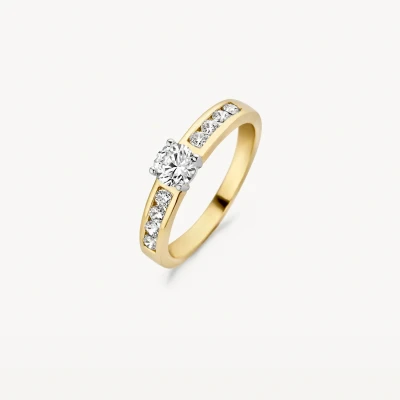 Afbeelding van Blush Ring 1126BZI Geel en Wit Goud (14Krt.) met Zirconia
