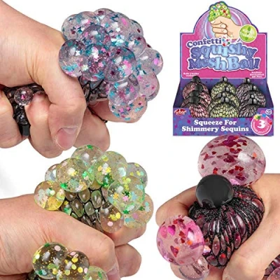 Afbeelding van Tobar Confetti Squishy Mesh Ball Toy 1 kleur willekeurig verzonden