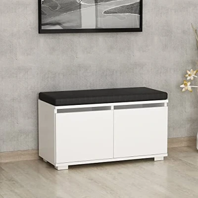 Afbeelding van [en.casa] Schoenenrek Brande 42x80x35 cm wit