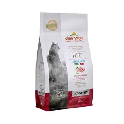Afbeelding van Almo Nature HFC Longevity Sterilized brokken voor oudere gecastreerde / gesteriliseerde katten Zeebaars en zeebrasem of varkensvlees 1,2kg, 300gr &amp; Zeebrasem, Gewicht: 1,2kg