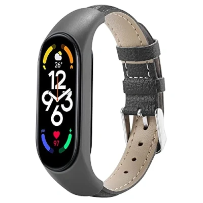 Afbeelding van Wandeful Armband compatibel met Xiaomi Mi Band 7 6 5 4 3 armband, leren band, reservebandjes