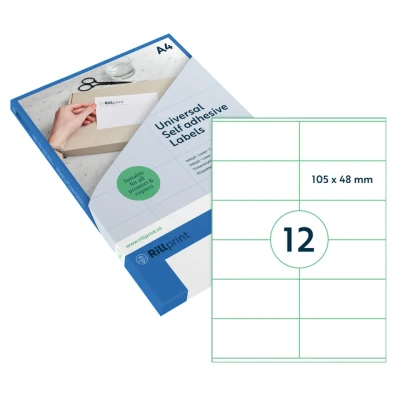Afbeelding van Etiket Rillprint 105x48mm mat transparant 300 etiketten