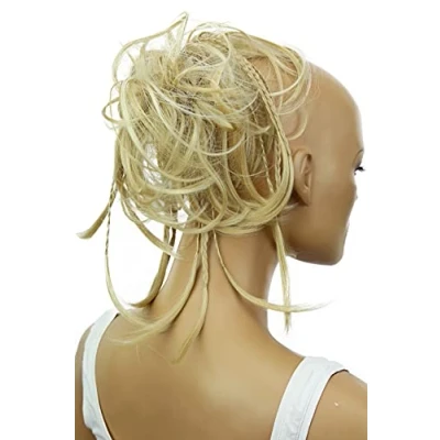 Afbeelding van CAISHA XXL Haarstukje Haarwokkel Bruids Kapsel Opgestoken Volumineus Golvend Knoet Lichtblond G26D