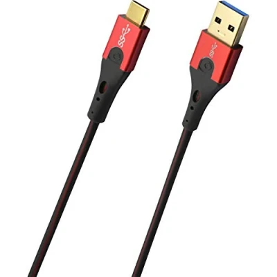Afbeelding van USB 3.2 Gen 1 (USB 3.0) [1x stekker A 1x C stekker] 3.00 m Rood/zwart Vergulde steekcontacten Oehlbach Evolution C3