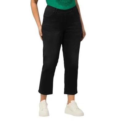 Afbeelding van Ulla Popken Sienna CROP Stretch Slim fit jeans, Dames, Maat: 48, Black