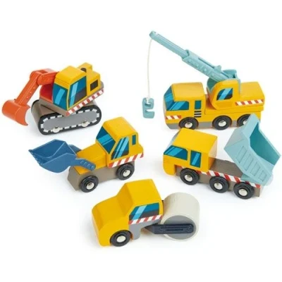 Afbeelding van Tender leaf toys bouwvoertuigen 5st