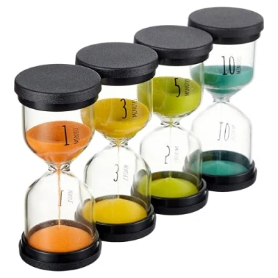 Afbeelding van THE TWIDDLERS 4 Zandloper Timers 1 3 5 &amp; 10 Minuten Kinderen, Kleuterschool, Educatief, Leren Games, Koken, School